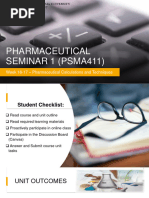 Psma411 Week 16-17 Pharmaceutical Calculations