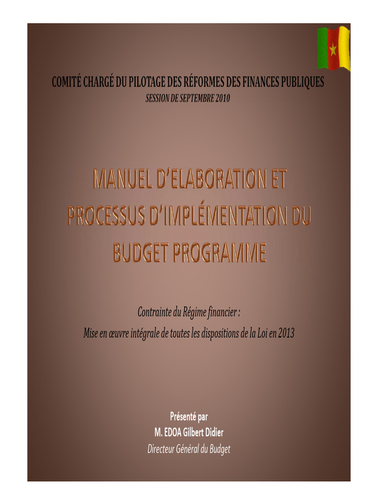 Manuel d'élaboration du budget programme | PDF | Budget | Planification
