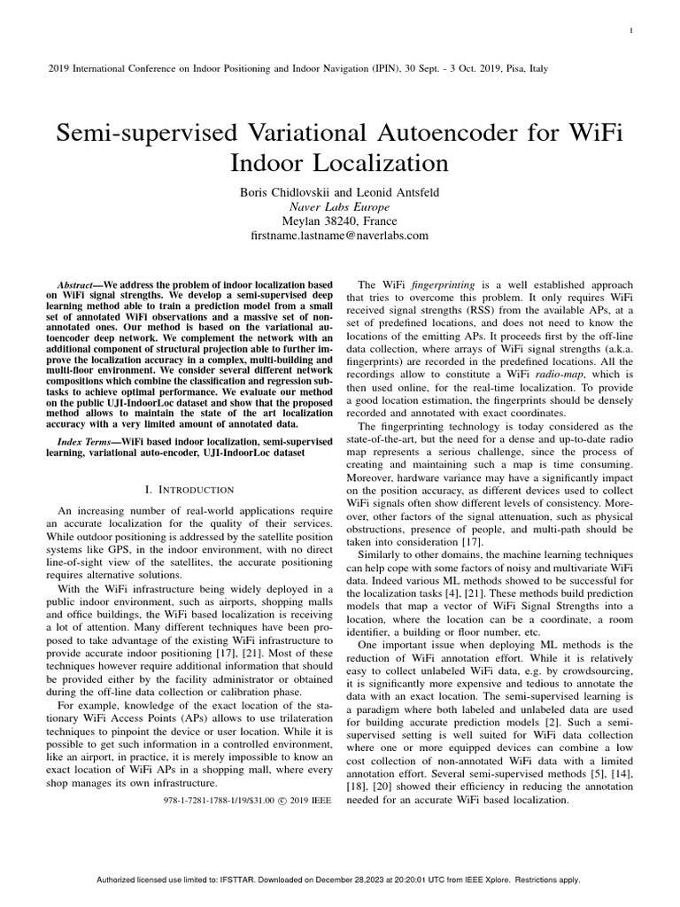 Semi-Supervised Variational Autoencoder For WiFi Indoor Localization ...