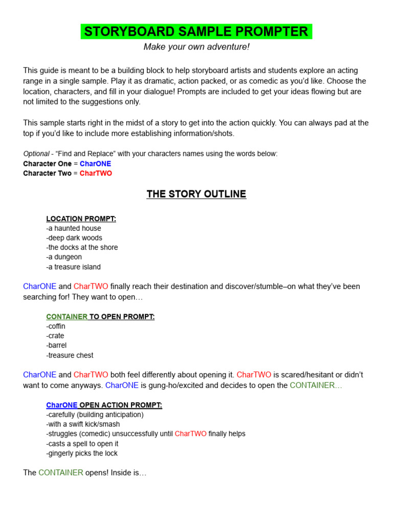 Storyboard Sample Prompter - 231026 - 070133 | PDF