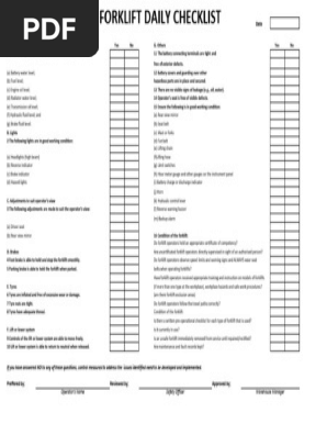 Forklift Checklist