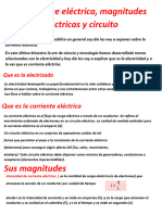 La Corriente Eléctrica, Magnitudes Eléctricas y Circuito