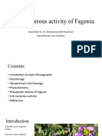 Anti Cancerous Activity of Fagonia
