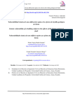 Vulnerabilidad Sísmica de Una Edificación Sujeta A Los Efectos de La Falla Geológica