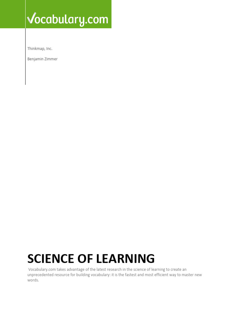 The Science Of Learning Pdf