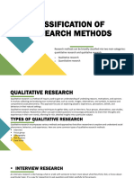 Classification of Research Methods