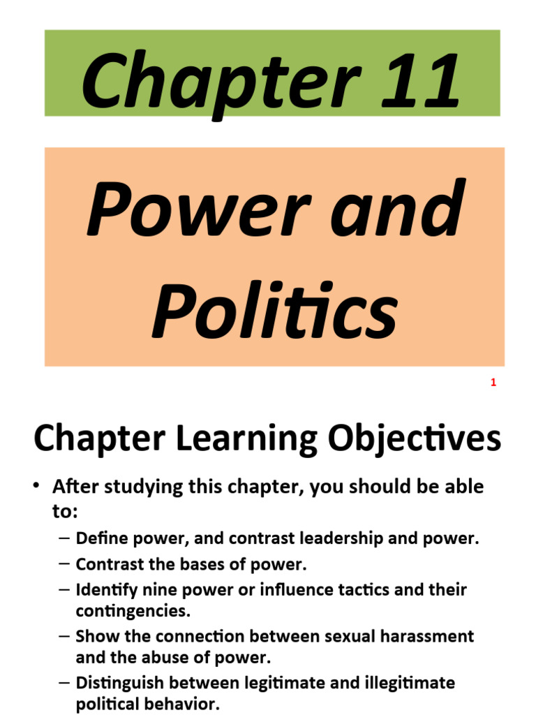 CH 11 Power and Politics | PDF | Power (Social And Political) | Social ...