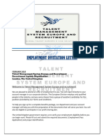 Invitation Letter Talent Management System Europe and Recruitment