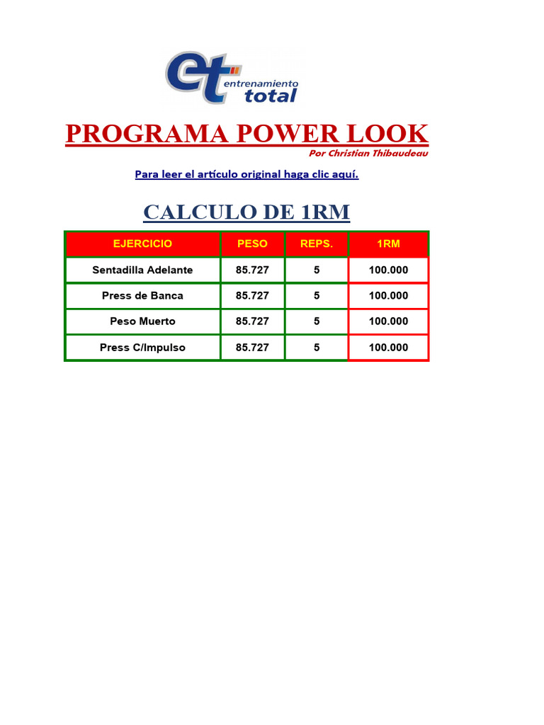 Programa Power Look | PDF