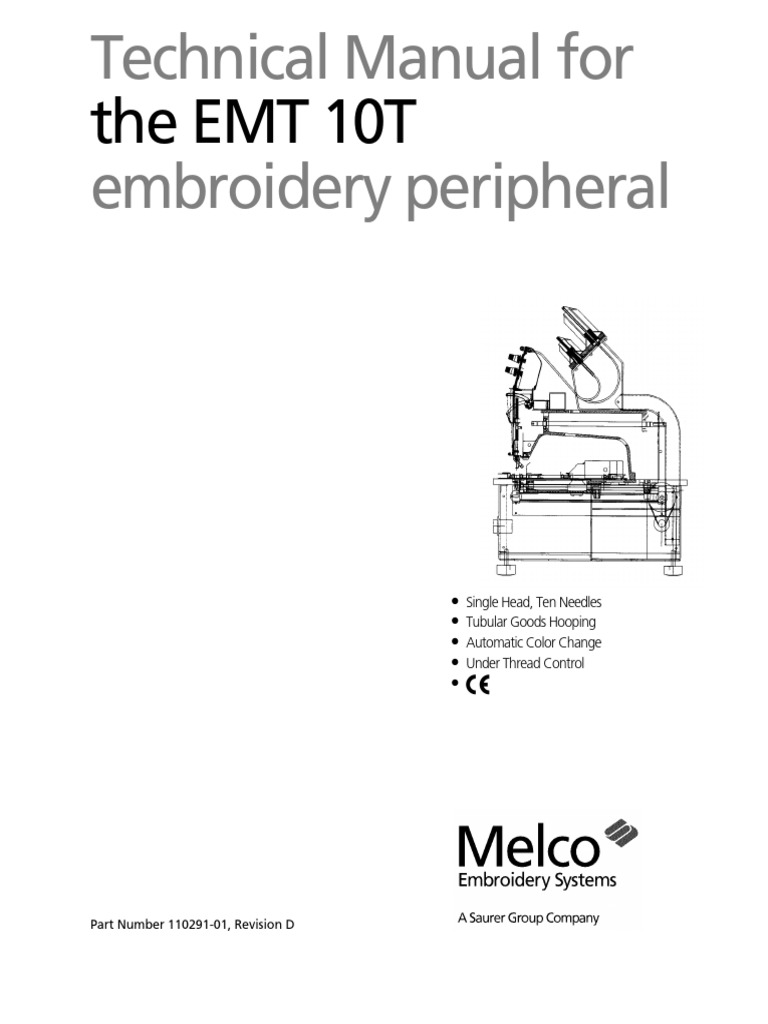 The EMT 10T: Technical Manual For Embroidery Peripheral | Download Free ...