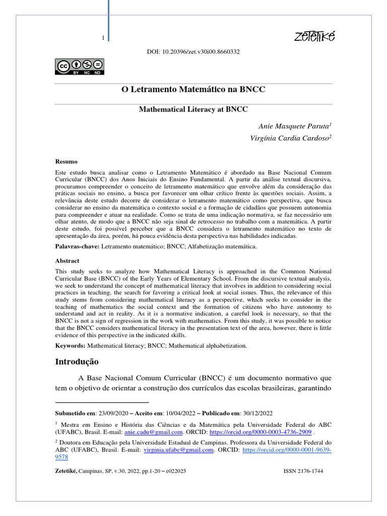 Letramento Matemático | PDF | Matemática | Conhecimento