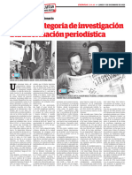 Le Puso Categoría de Investigación A La Información Periodística