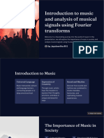 Introduction To Music and Analysis of Musical Signals Using Fourier Transforms