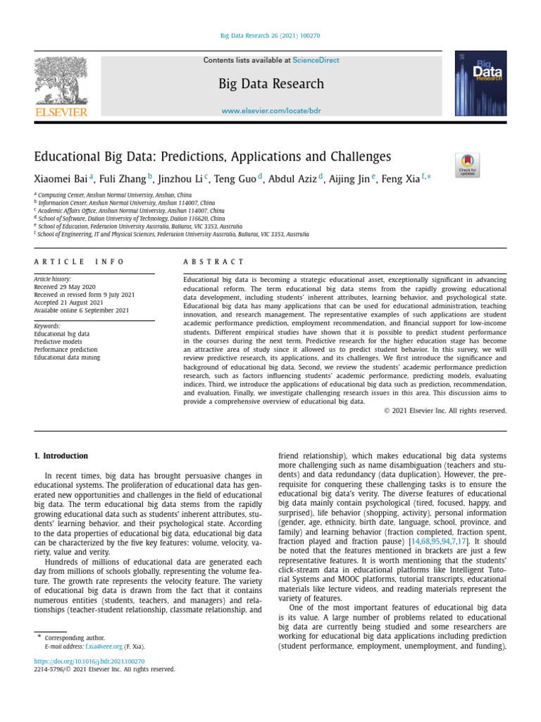 Educational Big Data: Insights & Challenges | PDF