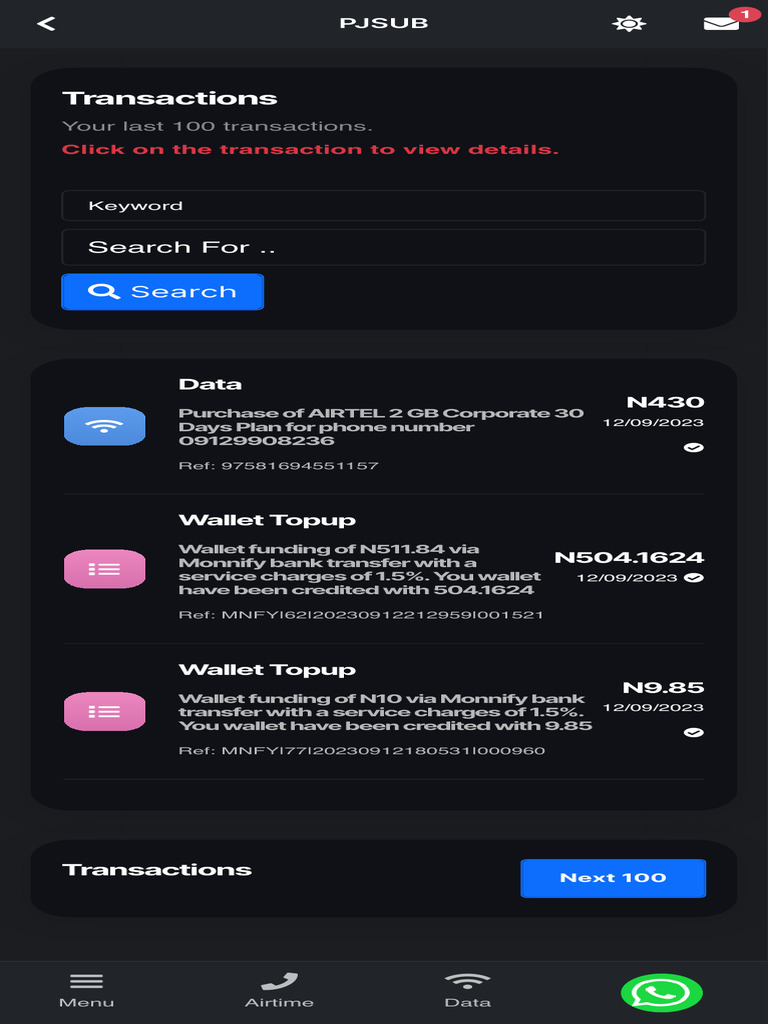 Recent Transaction History Overview | PDF