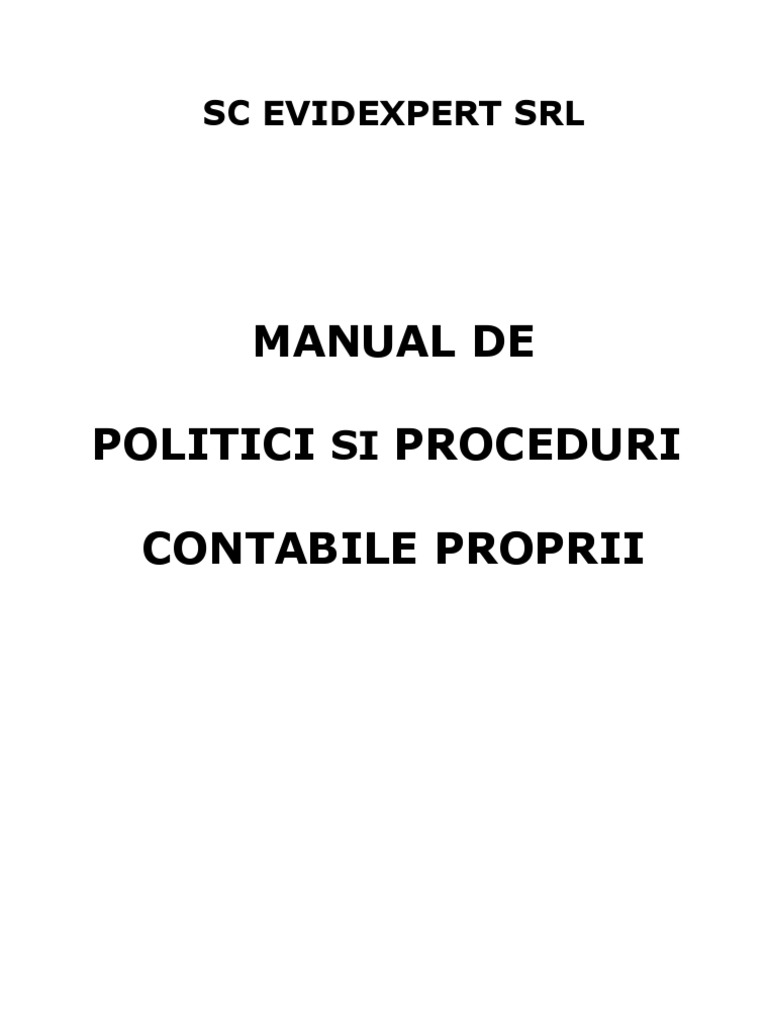 Proceduri Contabile | PDF