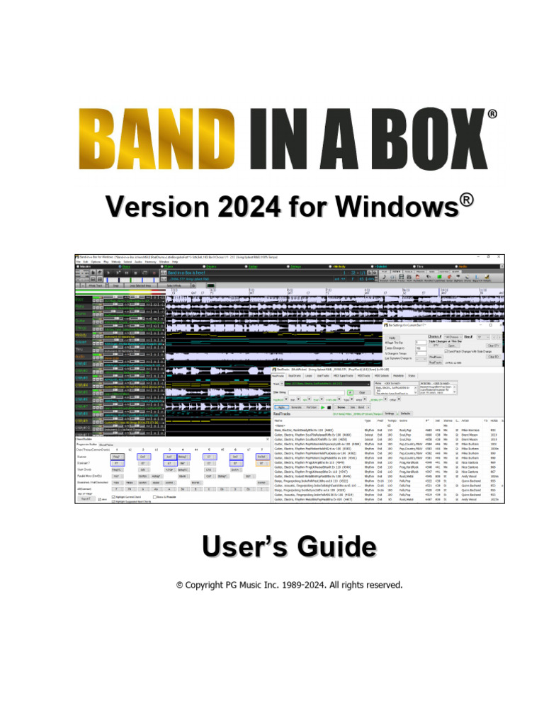 Band in A Box 2024 Manual | PDF | Synthesizer | Usb Flash Drive