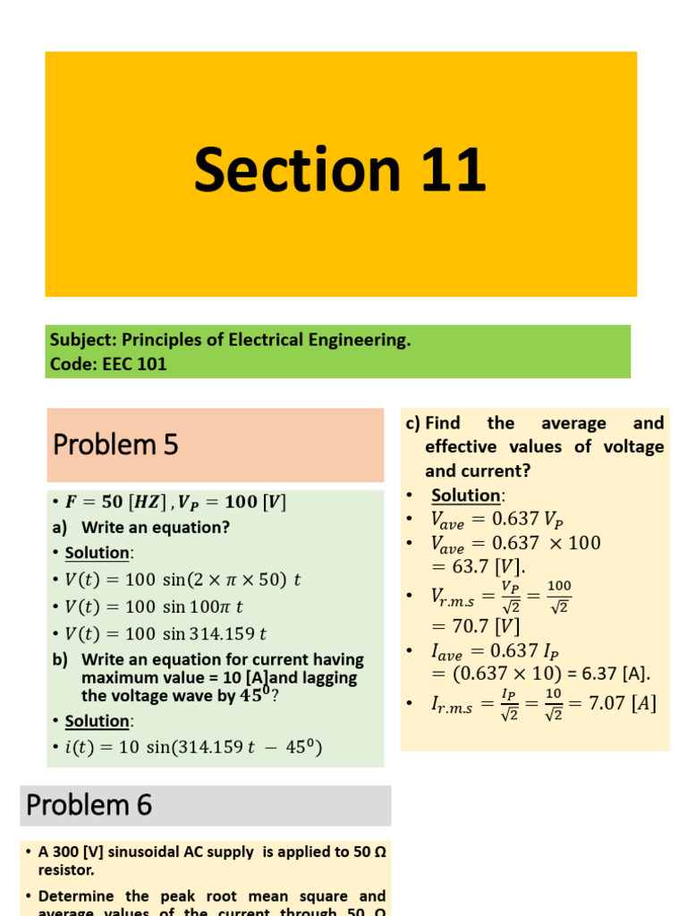 EEC 101 Section 11 | PDF | Electrical Engineering | Metrology