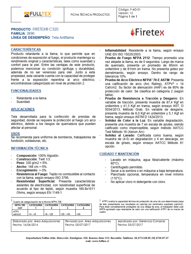 2690 Firetex c320 Rev. 12 | PDF | Tecnología