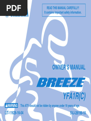 Yamaha Breeze YFA1 125cc Owners Manual | PDF | Technology