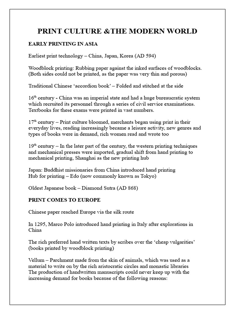 Print culture and the modern world pdf books printing
