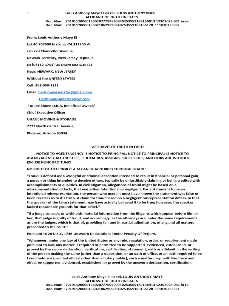 Joe shoen dba beneficial owner 0ceo uhaul pdf