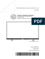 Televisor Color Led/Lcd 32/40: Guía Rápida. Garantía. Servicio Técnico