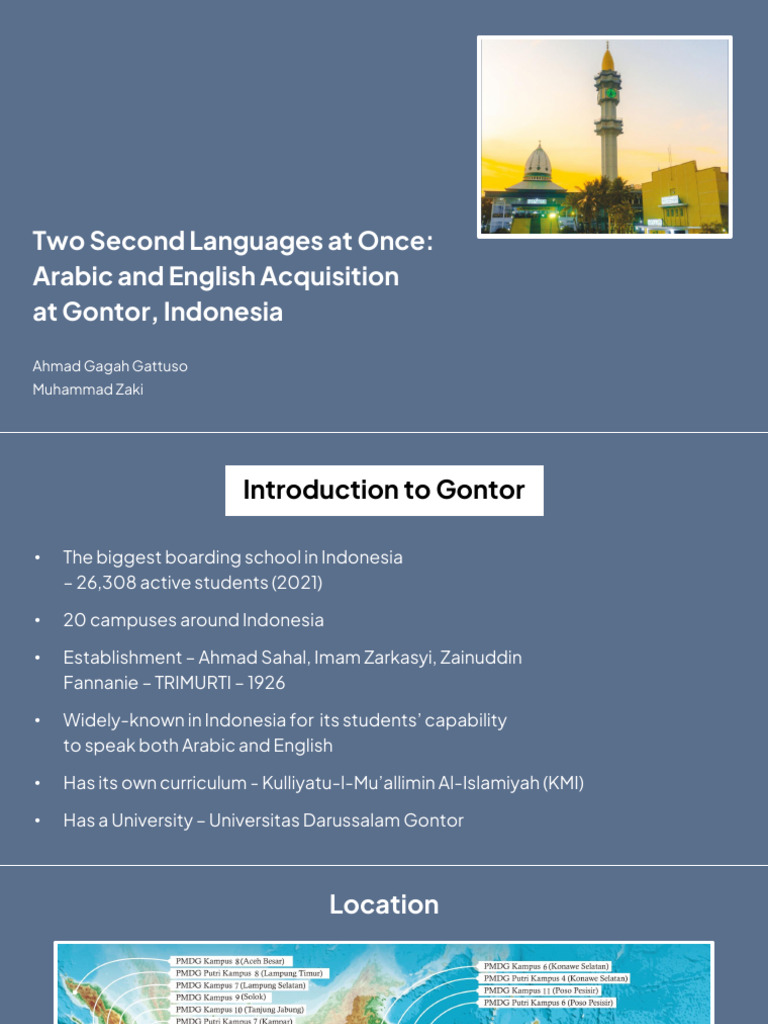 Two second languages at once arabic and english acquisition at gontor