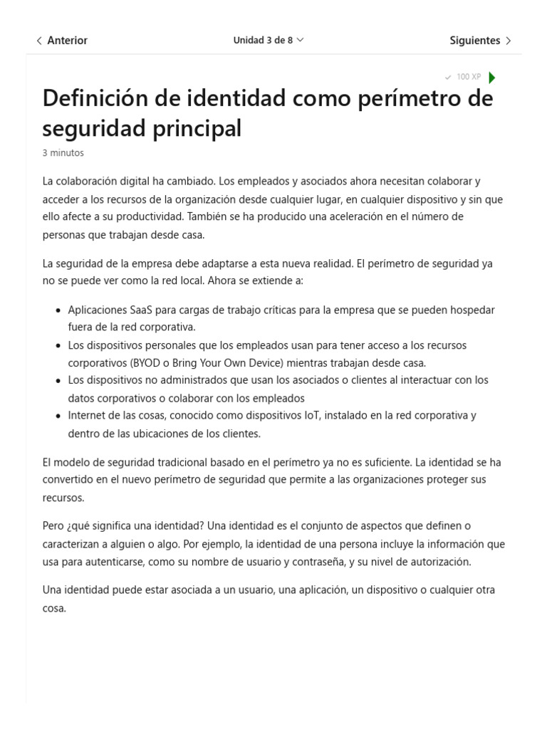 Definici n de identidad como per metro de seguridad principal