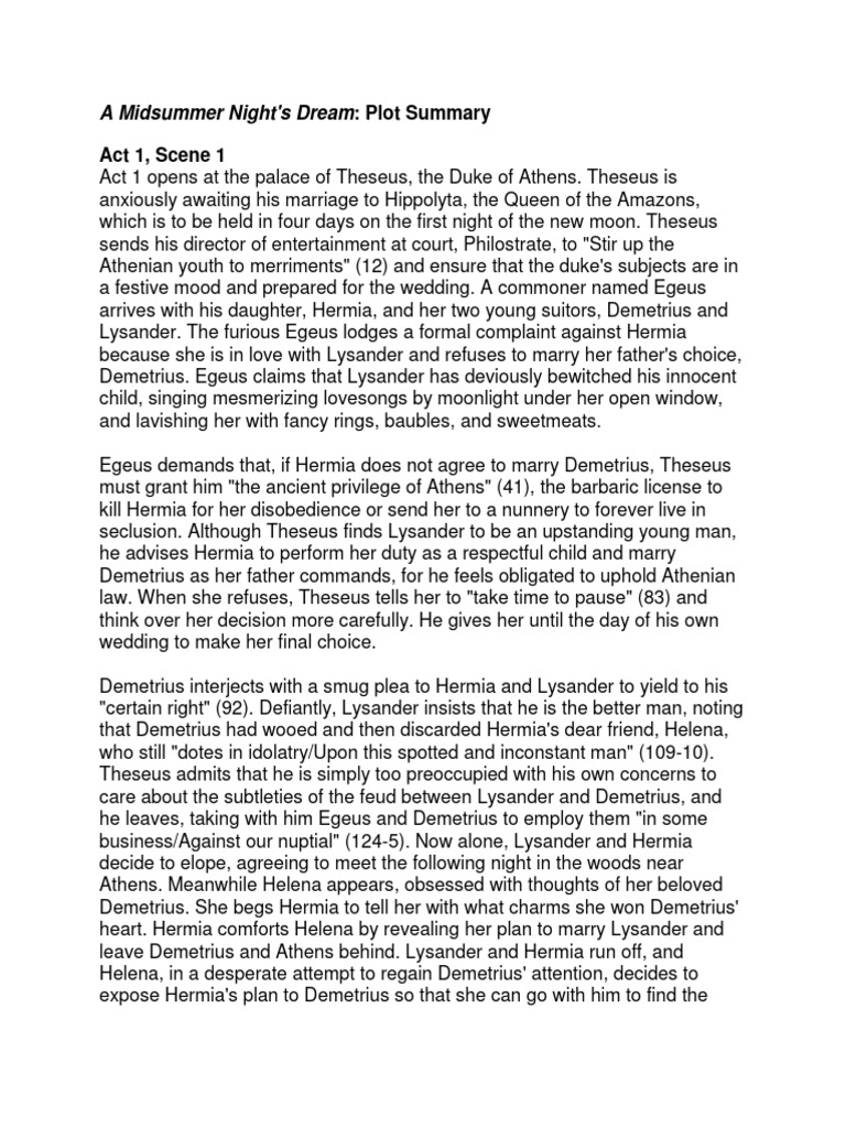 Th 5 8 a midsummer plot synopsis pdf a midsummer night s dream