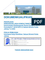 DOKUMEN PENAWARAN Pengadaan Jasa Konsultansi Konstruksi Perencanaan Pembangunan Rusun Kompi 2 Yon D Purwokerto Satuan Brimob Polda Jateng T.A 2024 