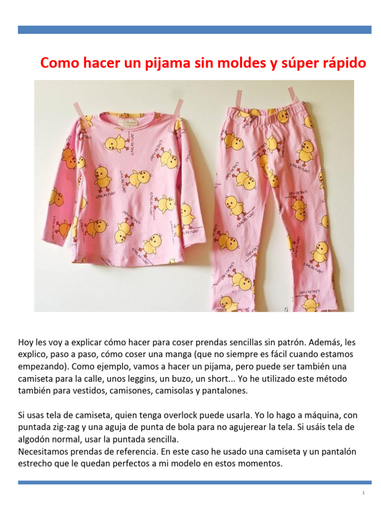 Regalo - Como Hacer Pijama Sin Moldes - Emprender Web, PDF, Pantalones