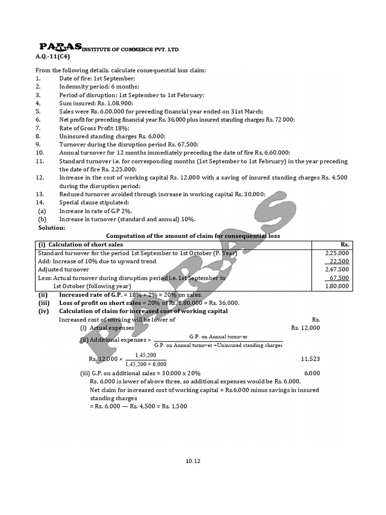 8-Insurance Aq11 Solution | PDF | Finance & Money Management