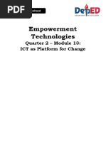 ADMSHS Emp Tech Q2 M13 ICT-as-Platform-for-Change