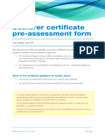 MNZ Pre Assessment Form