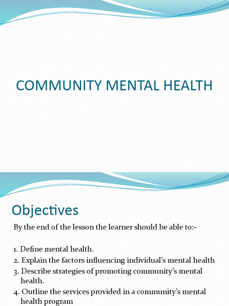 Community Mental Health Overview | PDF | Mental Health | Mental Disorder