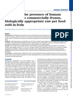 Evaluating The Presence of Human Pathogens in Commercially Frozen, Biologically Appropriate Raw Pet Food Sold in Italy