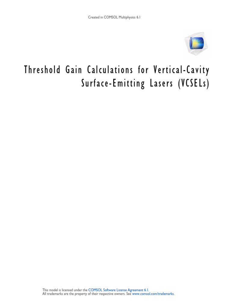 VCSEL Threshold Gain Calculations | PDF | Technology & Engineering
