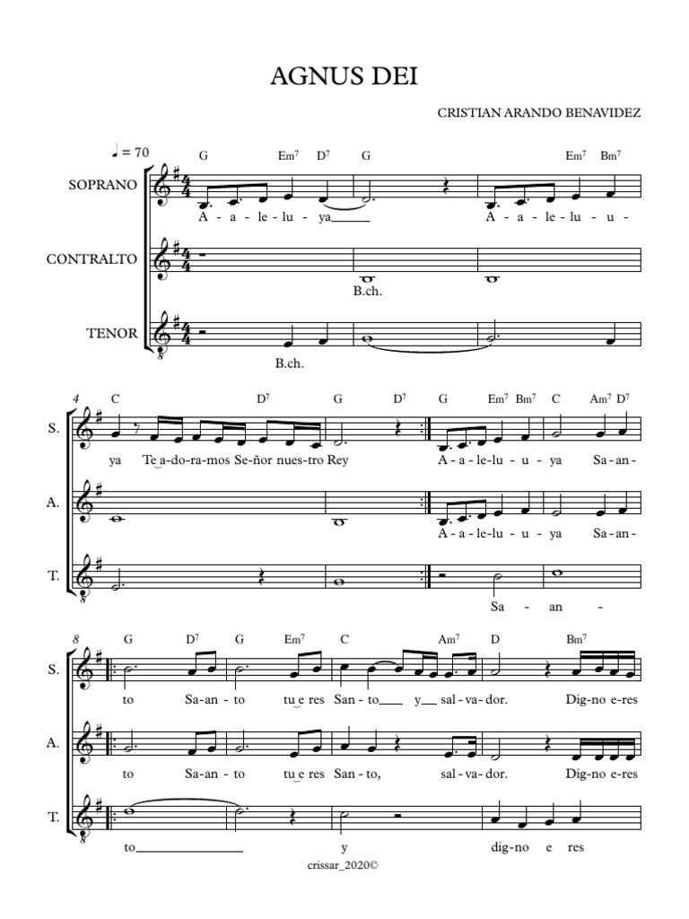AGNUS DEI Partitura Completa PDF