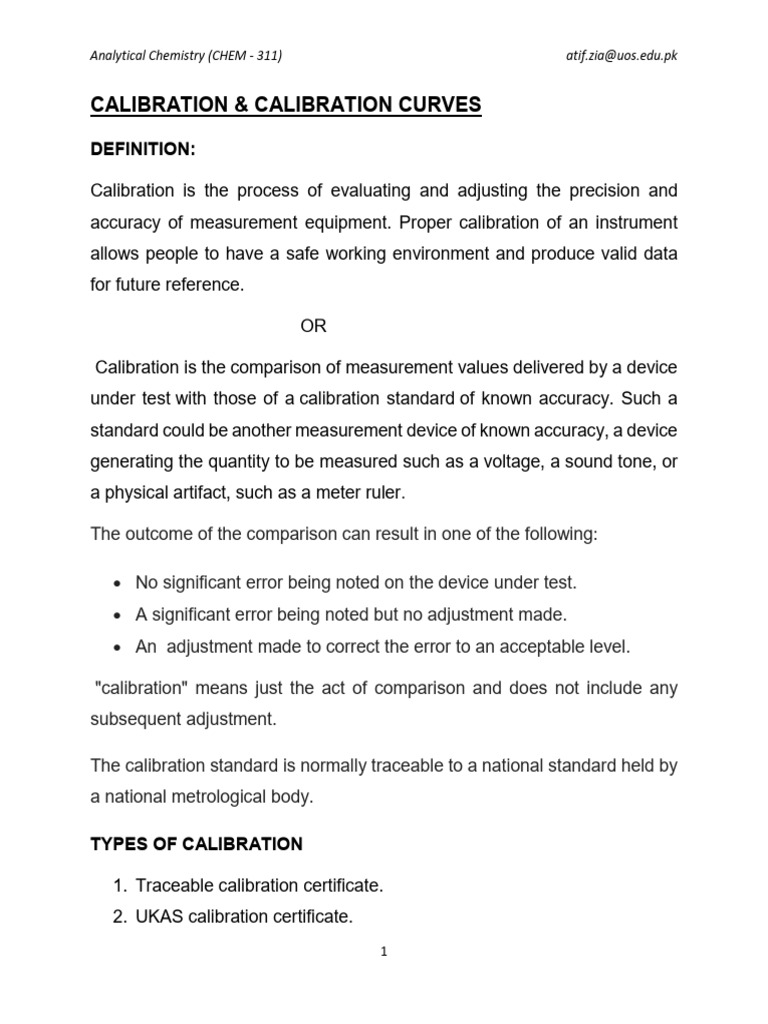 Calibration and Calibration Curve | PDF | Business | Computers