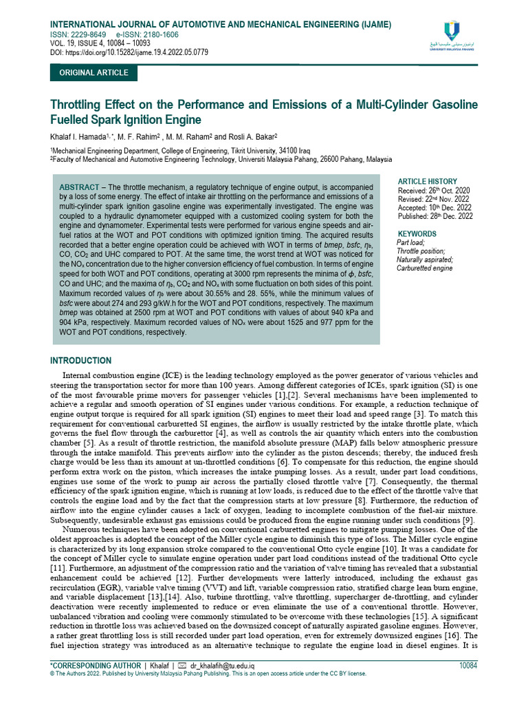 Throttling Download Free PDF Internal Combustion Engine Throttle