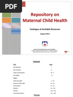 Download Online Catalogue of Repository on Maternal Child Health August 2011 by National Child Health Resource Centre NCHRC  SN69576199 doc pdf