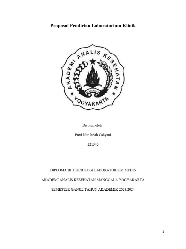Proposal Pendirian Laboratorium Klinik | PDF | Kesehatan Holistik ...
