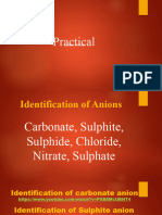 Practicles - Identification of Anions