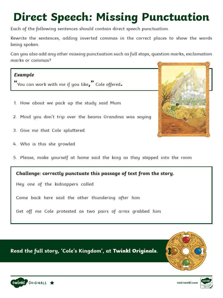 Differentiated Direct Speech Worksheets | PDF