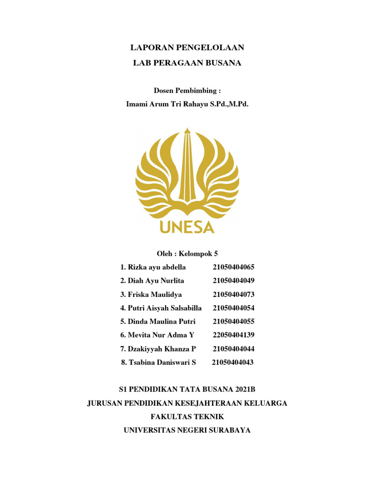 Laporan Pengelolaan Lab Busana SMK | PDF | Karier & Perkembangan | Bisnis