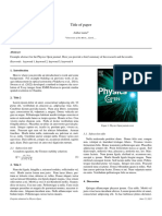 Elsevier Physics Open Journal Template