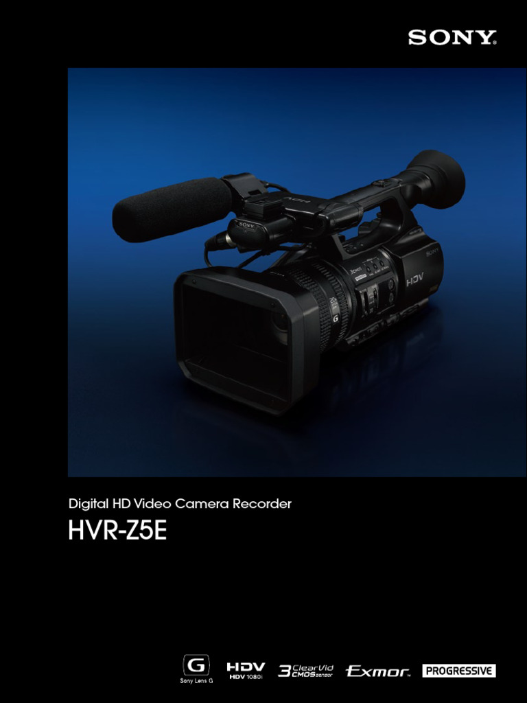Hvr-Z5E: Digital HD Video Camera Recorder | PDF