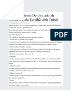 DD Alias Derita Detoks, Adalah Aneka Gejala Bersih2 Oleh Tubuh