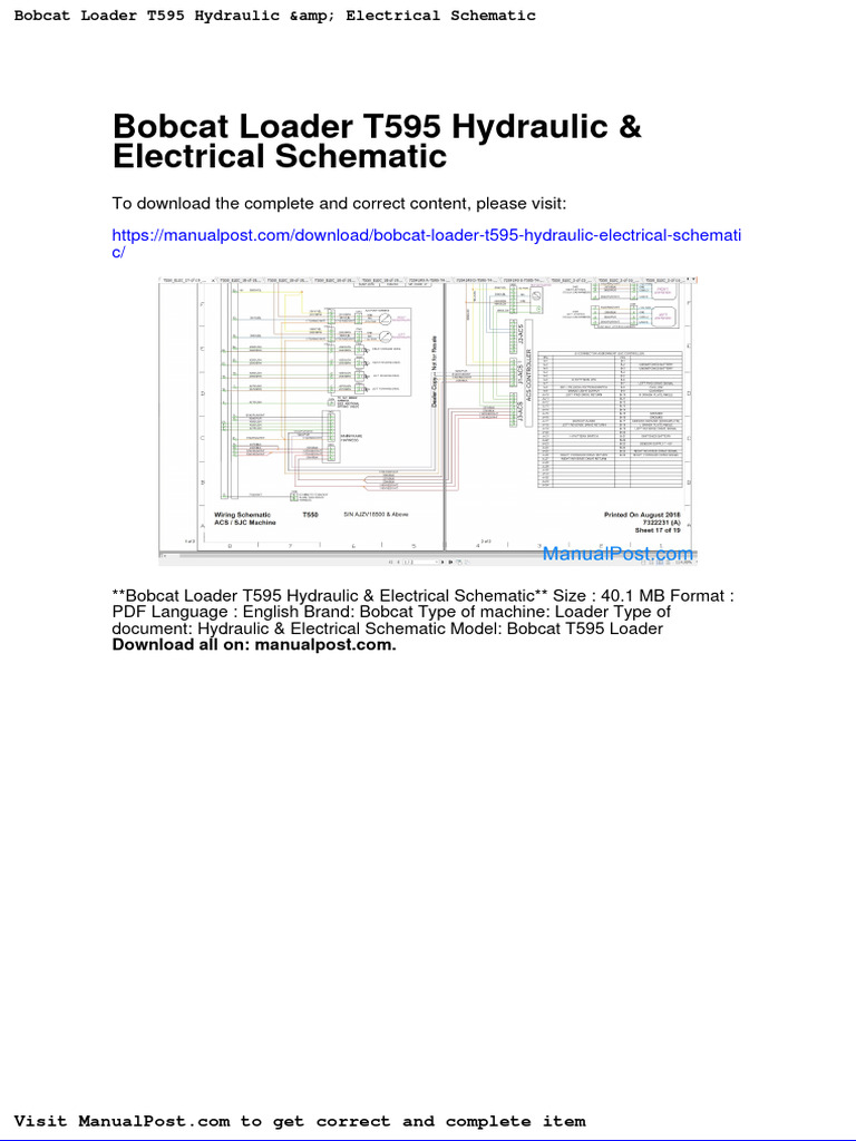 Bobcat Loader T595 Hydraulic Electrical Schematic vrogue.co